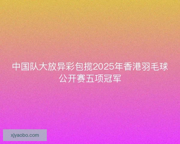 中国队大放异彩包揽2025年香港羽毛球公开赛五项冠军